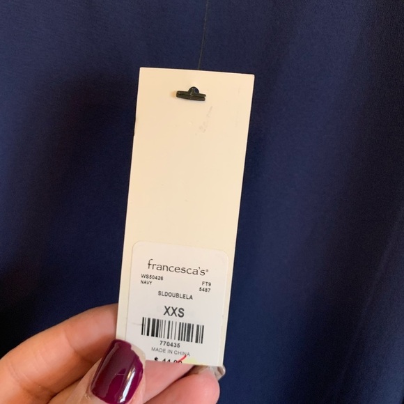 NWT Francesca’s Navy blue sheer like strap dress - Picture 6 of 9